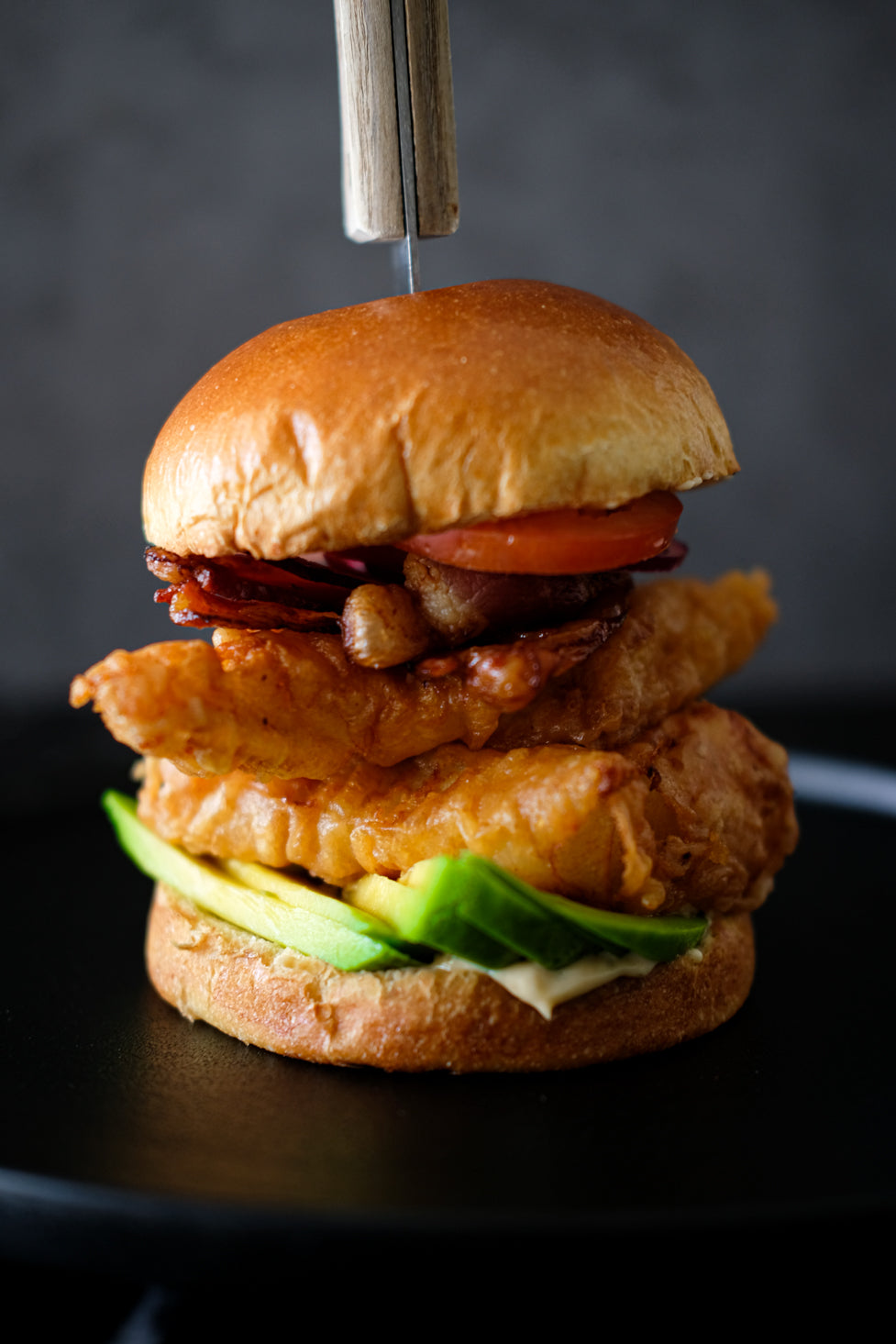 Beer Battered Cod Sandwich with Spicy Mayo